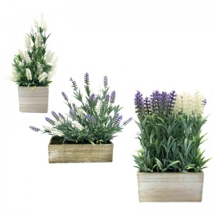 Arrangiamenti di fiori di lavanda per decorazioni per la casa in vaso con decorazioni in legno