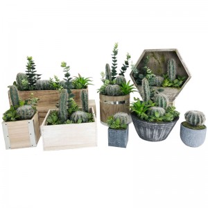 Cactus artificiale messo per la casa o l'ufficio nella decorazione succulenta del vaso decorativo